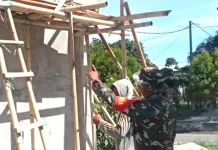 Babinsa Melonguane Bantu Pembangunan KDKMP
