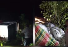 Truk Muatan Kopra Terbalik di Tanjakan Rereno Rainis