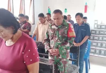 Babinsa Sertu Yerobeam Larenaung Ibadah Minggu di Tule