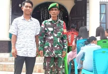 Babinsa Bangun Silaturahmi dengan Jemaat