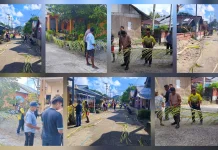 Sinergitas Polsek Miangas Kawal Pembuatan Tali Sammi Adat
