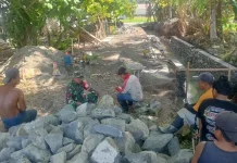 Koramil Melonguane Pantau Pembangunan Saluran Limbah RSUD