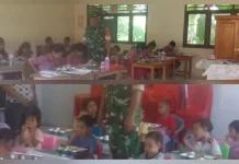 Babinsa Kawal Distribusi Makan Bergizi Gratis di Beo
