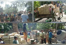 Babinsa Koramil Melonguane Bantu Pengecoran Tiang Gereja Mahanaim