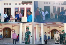 Babinsa Koramil Miangas Amankan Ibadah Kenaikan Yesus ​Kristus