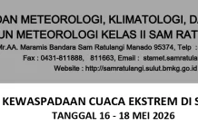 BMKG Imbau Waspada Cuaca Ekstrem di Sulawesi Utara