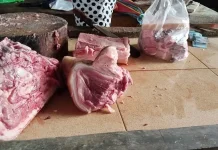 Daging B2 di Pasar Melonguane Naik