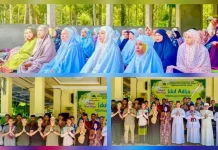 Jalasenastri Cabang 7 Lanal Melonguane Sholat Idul Adha Bersama