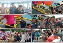 Polsek Lirung Awasi Bongkar Muat Kapal Motor Gregorius