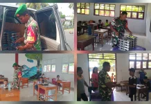 Babinsa Kawal Distribusi Makan Bergizi Gratis di Talaud