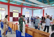 Babinsa Hadiri Ibadah Minggu Jemaat Gereja Kabaruan