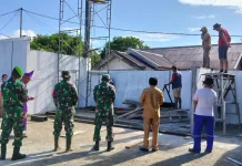 TNI dan Warga Gelar Doa Bersama Pemasangan Atap KDKMP