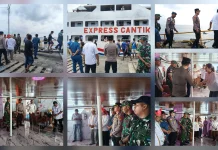 Kapolsek Beo Hadiri Penjemputan Kapal Express Cantika