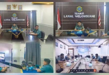 Lanal Melonguane Ikuti Vicon Rencana Pembentukan Komcad TNI AL