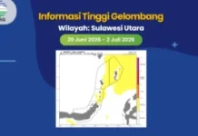 BMKG Peringatkan Gelombang Sedang Perairan Sulawesi Utara hingga Juli