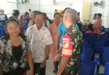 Babinsa Koramil Beo Ibadah Bersama Jemaat Pampalu