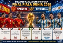 Warga Bumi Porodisa Beri Prediksi Spayol vs Argentina di Final Piala Dunia 2026