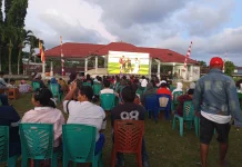 Masyarakat Melonguane Padati Nobar Final Piala Dunia digagas TNI AD