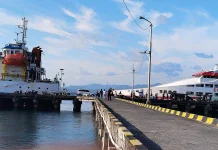 Polsek Lirung Amankan Aktivitas Penumpang KM Cantika di Pelabuhan Lirung