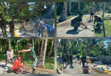 Karbak 2026, TNI dan Warga Miangas Bergotong Royong Cor Jalan Desa