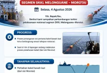 Restorasi SKKL Melonguane–Morotai Masuki Tahap Penahanan Kabel dari Sisi Morotai
