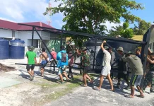 Koramil Miangas Gotong Royong Dirikan Tower Tandon Air Bersih