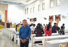 Batih Koramil Hadiri Ibadah Sentral di Jemaat Germita Almasih Damau