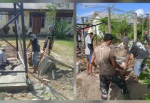 Karya Bakti Kodim Talaud Bangun Sumur Bor