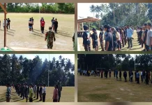Babinsa Koramil Melonguane Latih PBB Siswa Sekolah