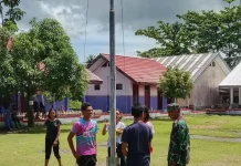 Babinsa Koramil Beo Tanamkan Kedisiplinan Siswa SMKN Talaud