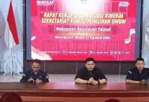 KPU Kepulauan Talaud Gelar Rapat Evaluasi Kinerja Sekretariat