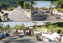 Sambut HUT RI ke-81, Warga Dampulis dan Babinsa Gelar Kerja Bhakti