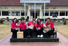 Bola Dangdut Bhayangkari Giat Olahraga Bersama Polres Talaud