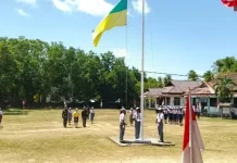Koramil Kabaruan dan Posad Damau Gelar Geladi Bersih Upacara HUT ke-81 RI