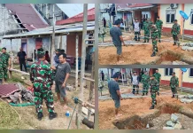 TNI AD dan Warga Desa Bengel Gelar Karya Bakti