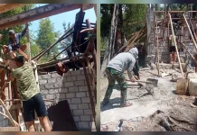 TNI dan Warga Gotong Royong Bangun RTLH Talaud