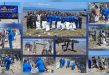 "Aku Cinta Laut", Lanal Melonguane Gelar Aksi Bersih-Bersih Pantai