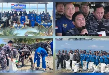 Lanal Melonguane Ikuti Vicon Gerakan Aku Cinta Laut HUT ke-81 TNI AL