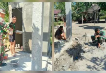Anggota Koramil Beo Kerja Bakti Bersama Masyarakat Desa Bengel