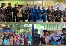 Sambut HUT ke-81 TNI AL, Lanal Melonguane Bantu Pembangunan TPQ Mujahirin