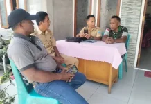 Babinsa Tabang Barat Ajak Perangkat Desa Antisipasi Kebakaran Hutan