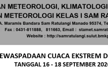 BMKG Sebut Cuaca Ekstrem Ancam Sulut, Masyarakat Harus Tingkatkan Kewaspadaan