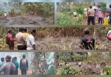 Kebakaran Kebun di Belakang Rudis Puskesmas Damau Berhasil Dipadamkan