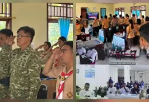 Lanal Melonguane Ikuti Grand Launching Korps Kadet RI di SMAN 1 Lobbo