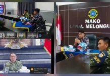 Danlanal Melonguane Ikuti Vicon Persiapan Ketahanan Pangan TNI