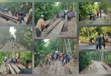 Perbaikan Jembatan Darurat Lendo'a di Desa Musi Berlangsung Lancar