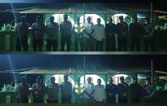 Sinergitas TNI-Polri Jaga Kekhusyukan Malam Takbiran Bowombaru