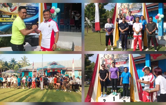 Kapolsek Lirung Hadiri Abengaren Fun Run Kecamatan Moronge