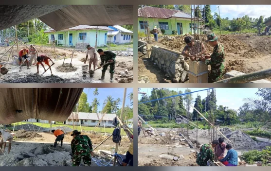Sinergi TNI dan Warga, Babinsa Awit Kebut Pembangunan KDKMP di Beo Utara