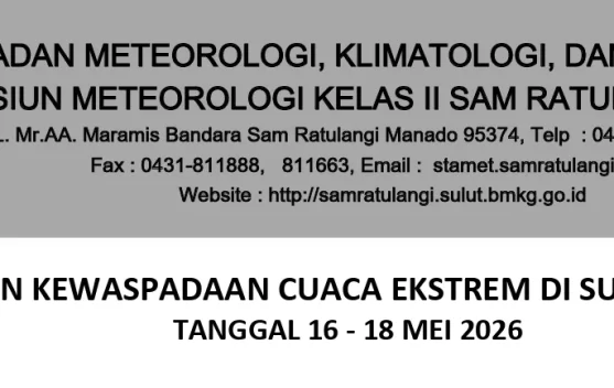 BMKG Imbau Waspada Cuaca Ekstrem di Sulawesi Utara